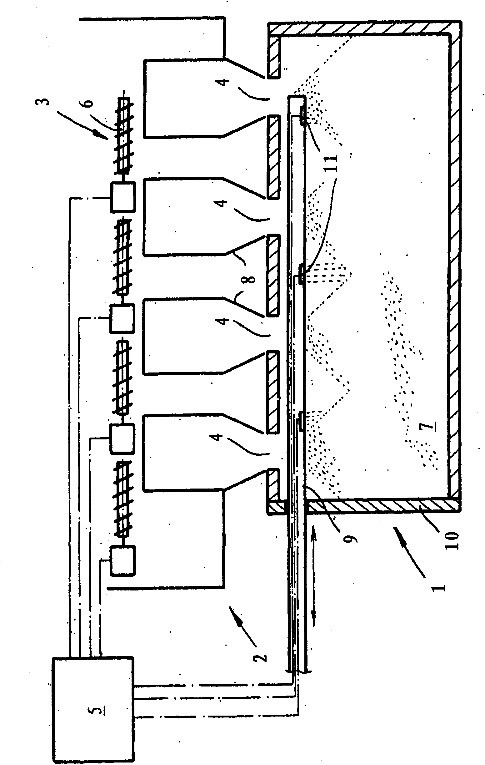 Levelling device and method of charging an oven chamber of a coke oven battery