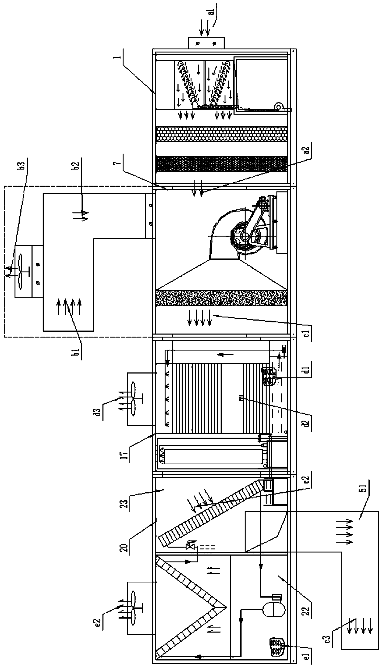 Modular double-cooling source data center cooling system combined with fresh air