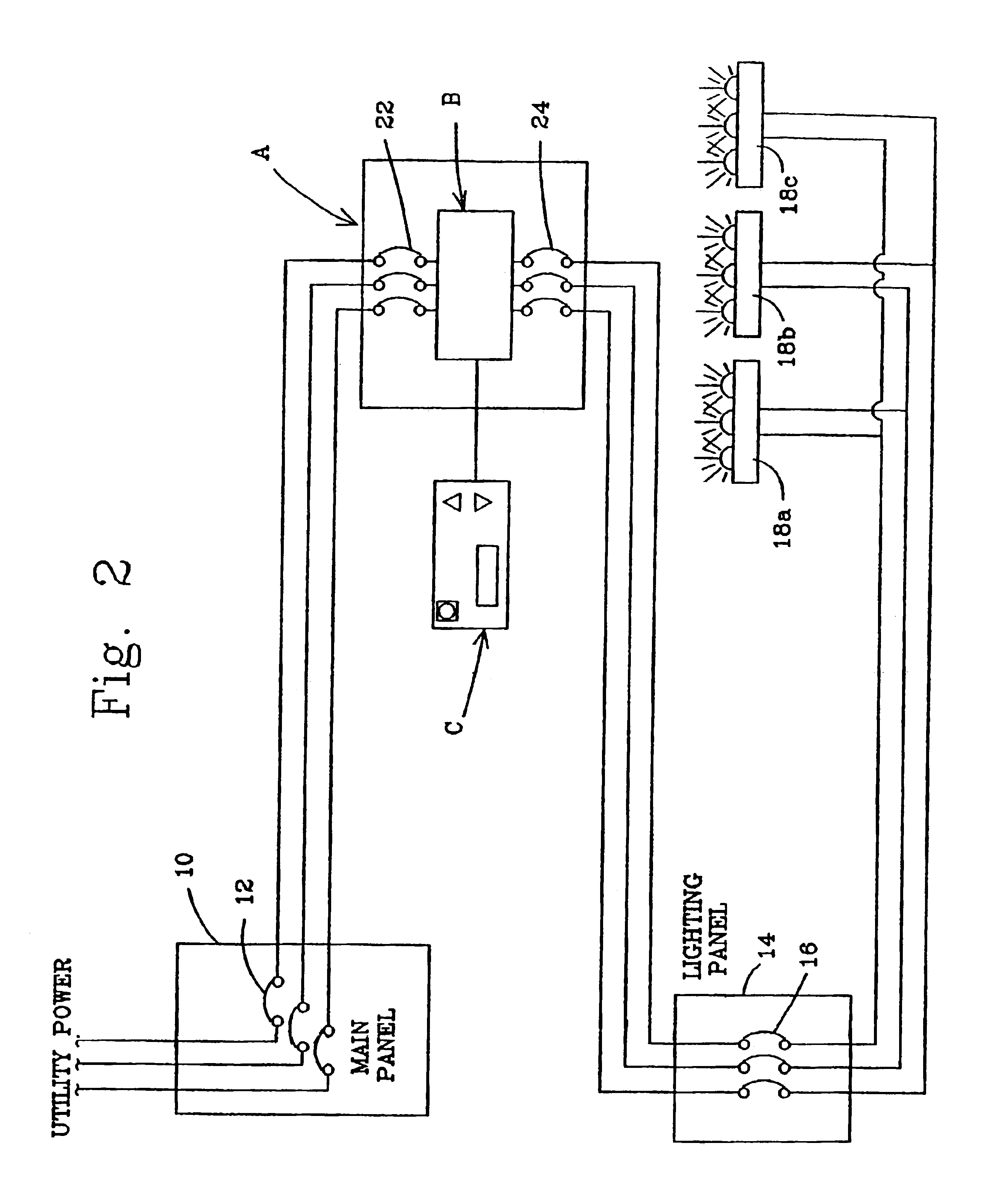 Power control system for reducing power to lighting systems