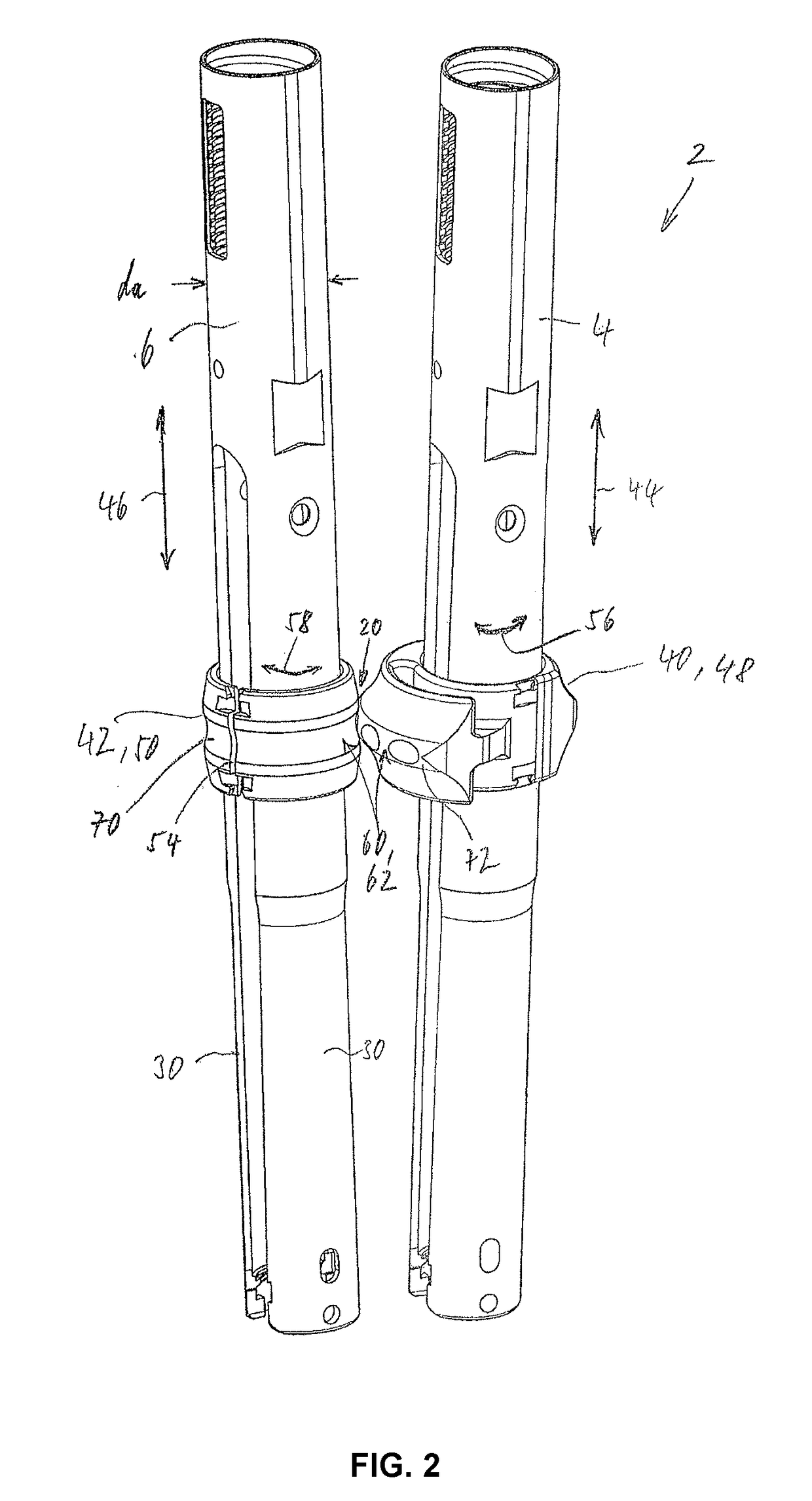 Device for carrying out a distraction or a compression of vertebral bodies during spinal surgery