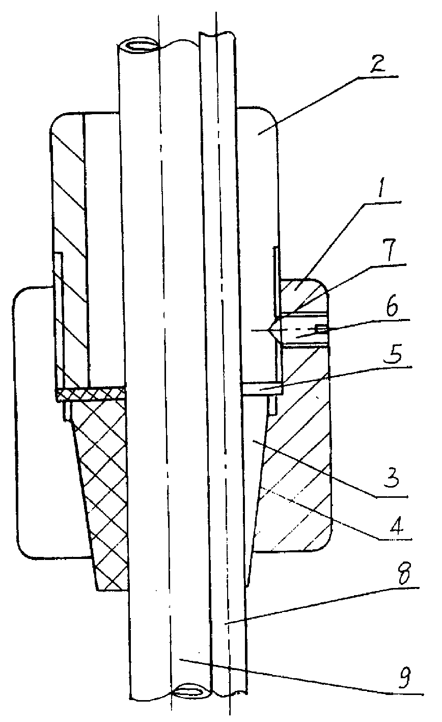 Downhole rod pipe fixing device