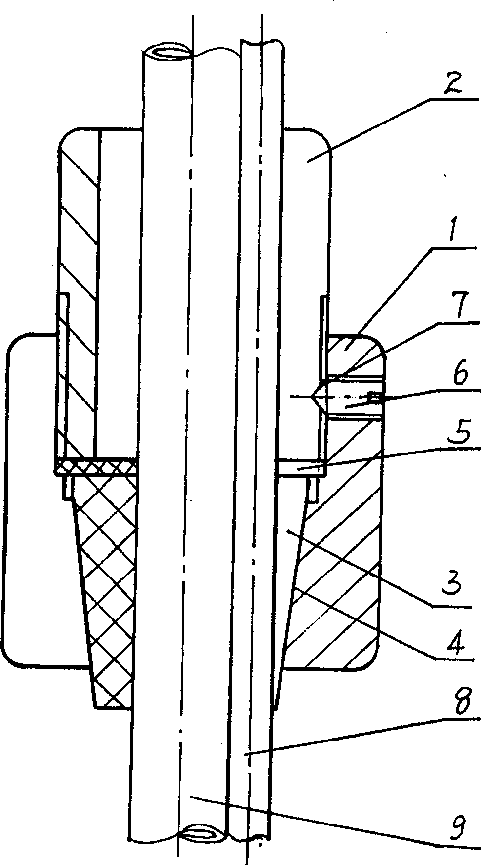 Downhole rod pipe fixing device