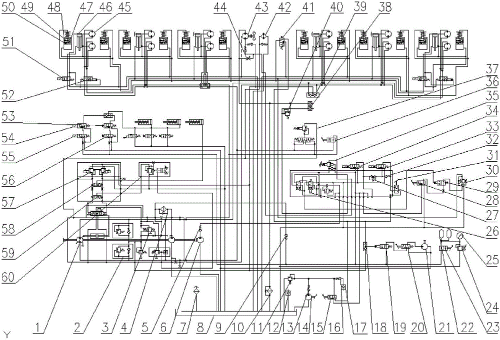 Novel diesel engine monorail crane hydraulic system