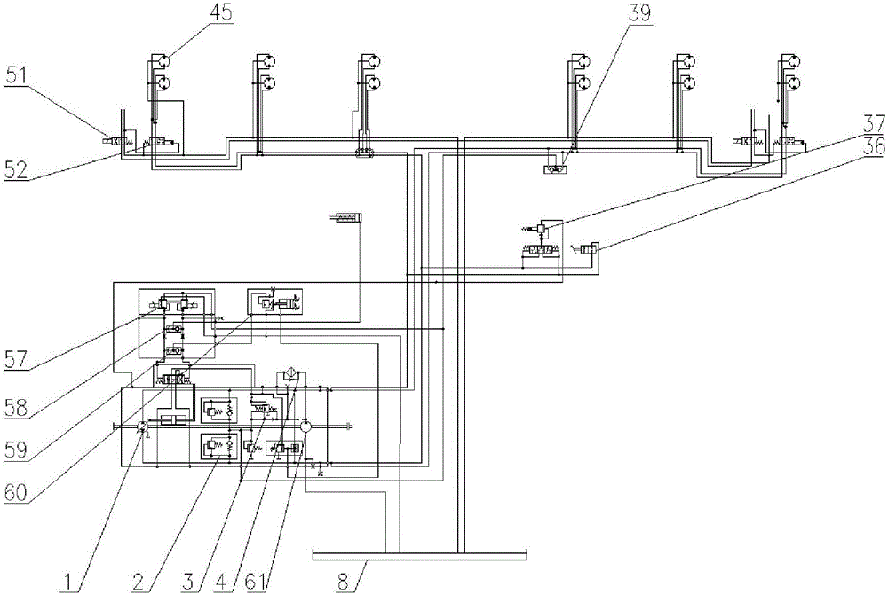 Novel diesel engine monorail crane hydraulic system