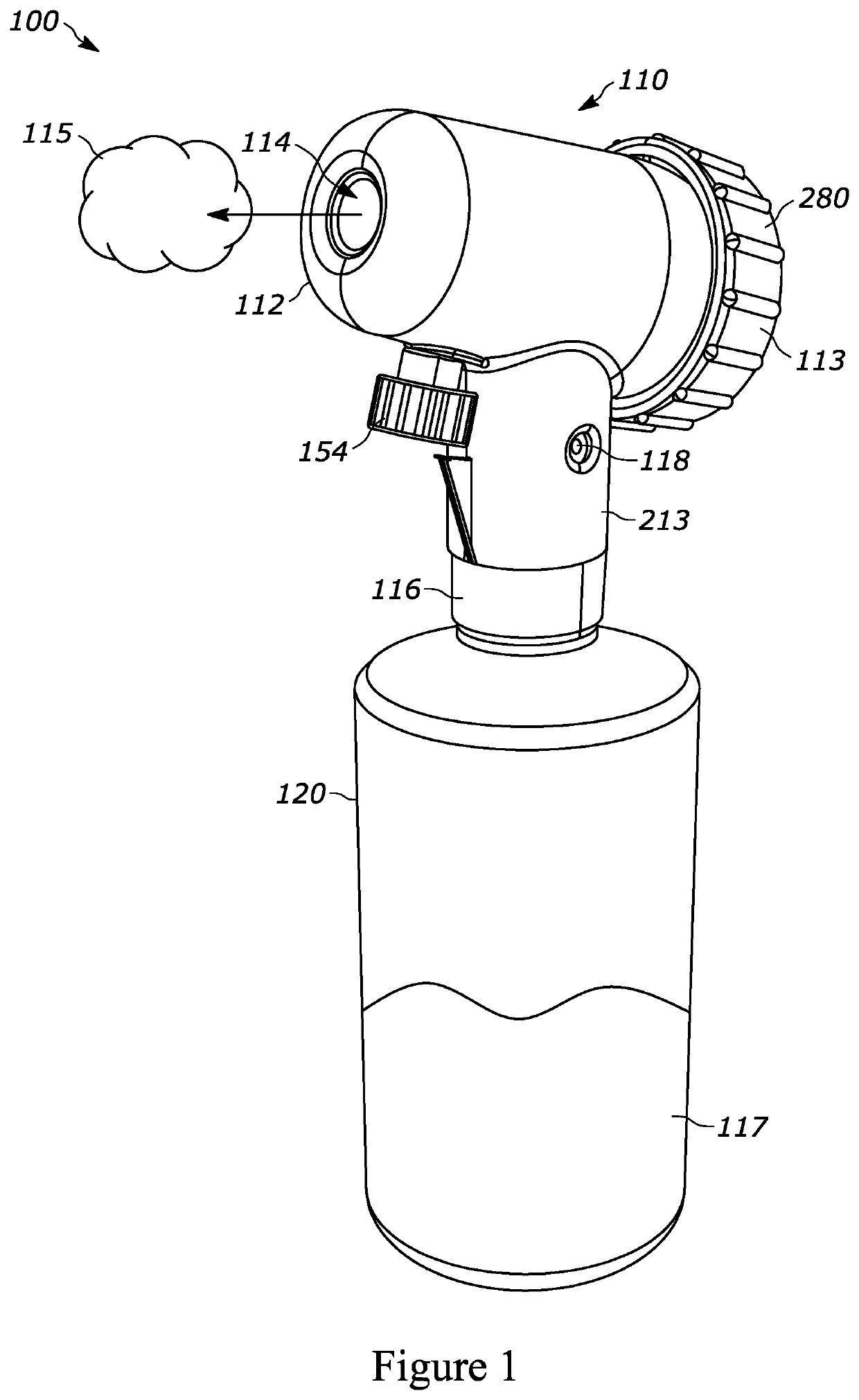 Fogging nozzle assembly couplable to a typical handheld blower