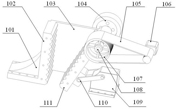 A device for crushing large foreign objects in a mining conveyor