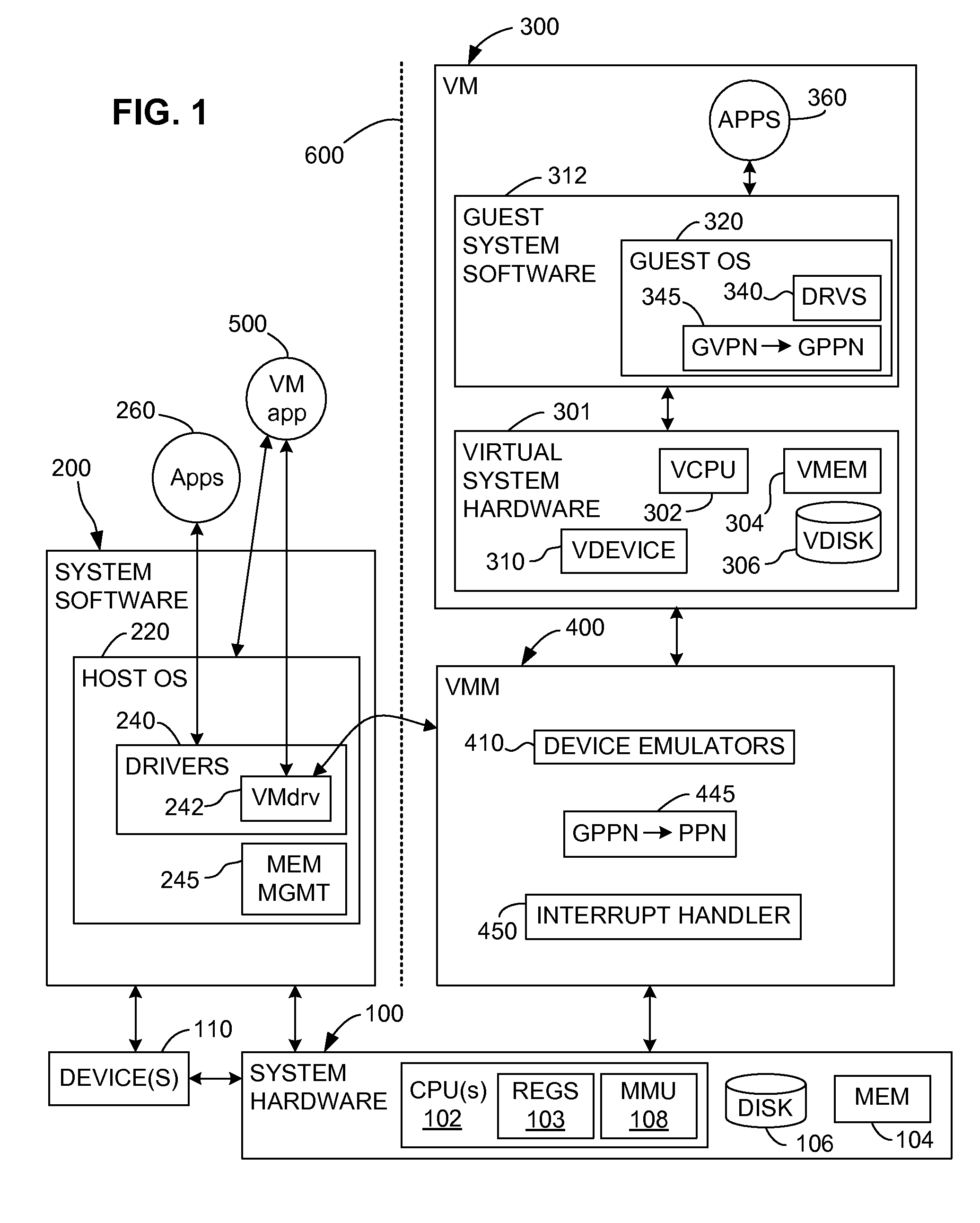 Switching between multiple software entities using different operating modes of a processor