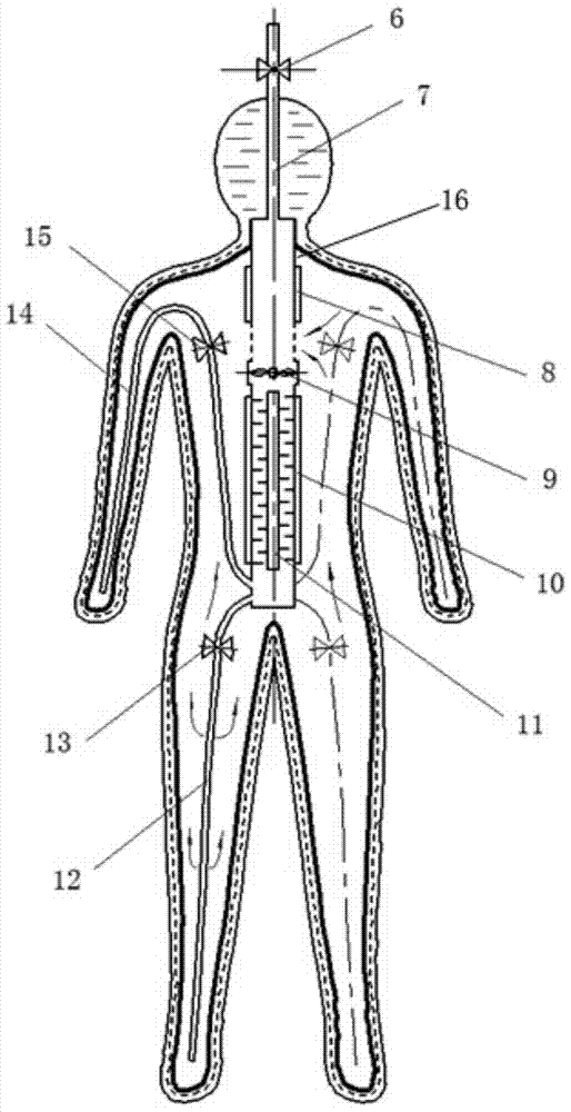 Inflatable sweating manikin