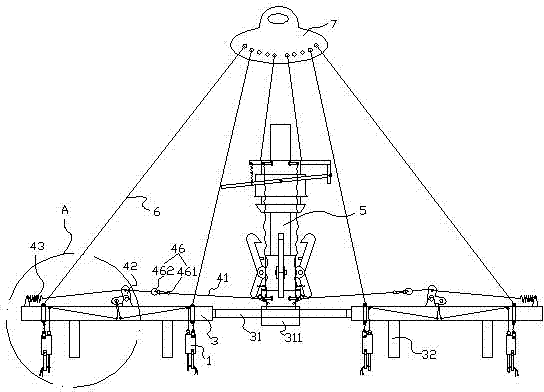 Automatically-released hoist ring and combined loading and unloading frame with same