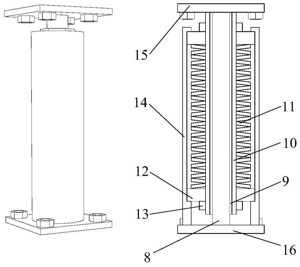 Controllable energy consumption swing column foot