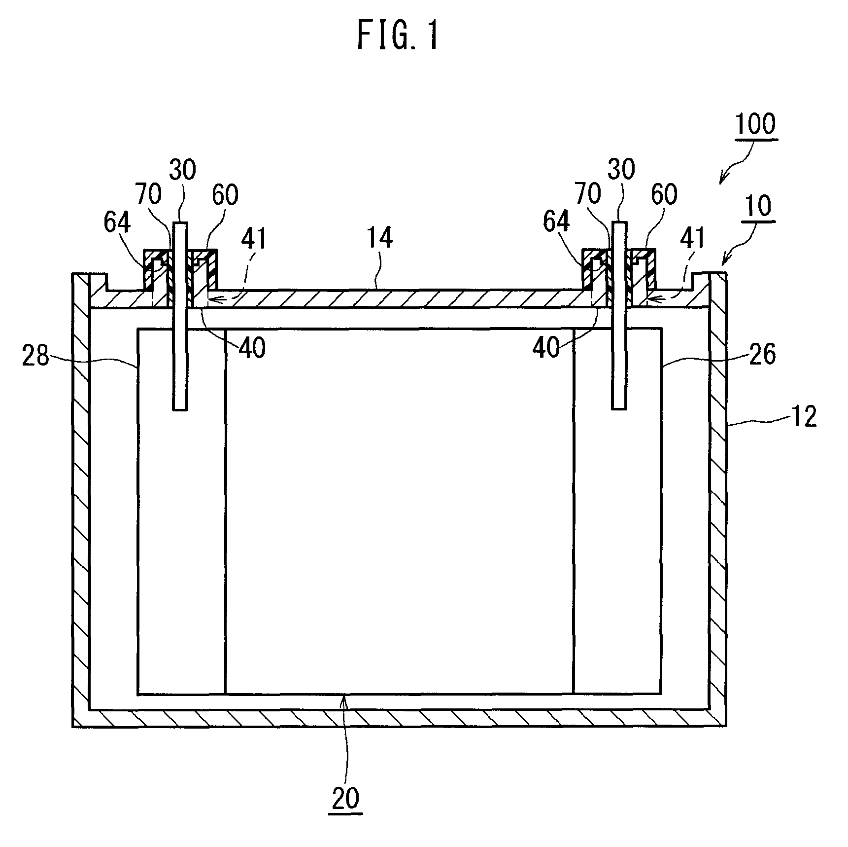 Battery having an electrode terminal fixed to a battery case