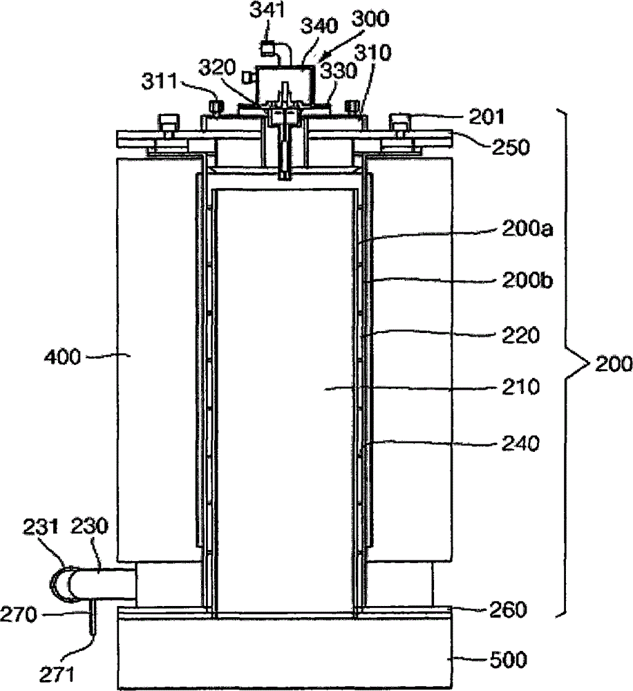 Tail gas treatment device for treating process exhaust gas of LED MOCVD equipment