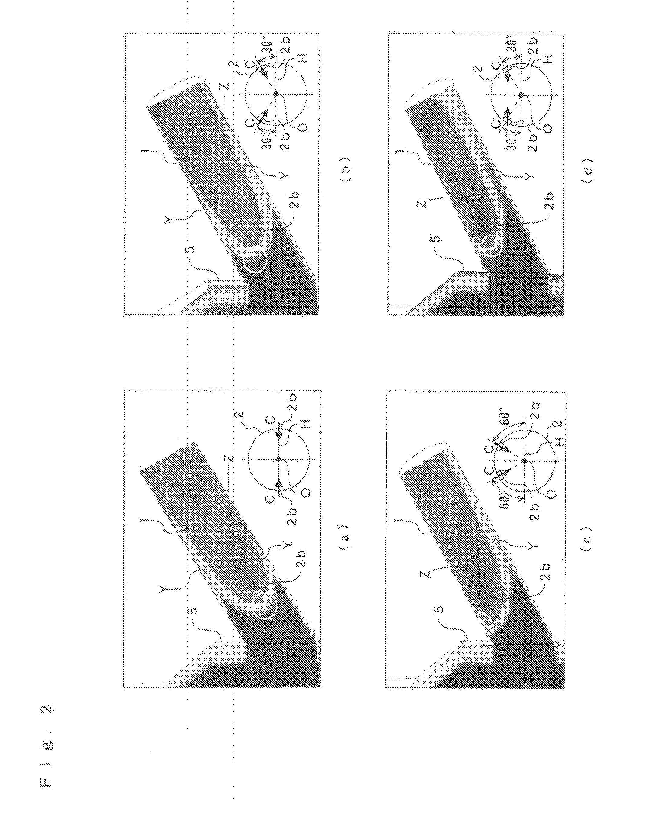 Combustion gas bleeding probe and method for running probe