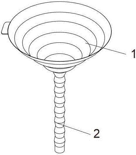 Easily-stored long neck funnel