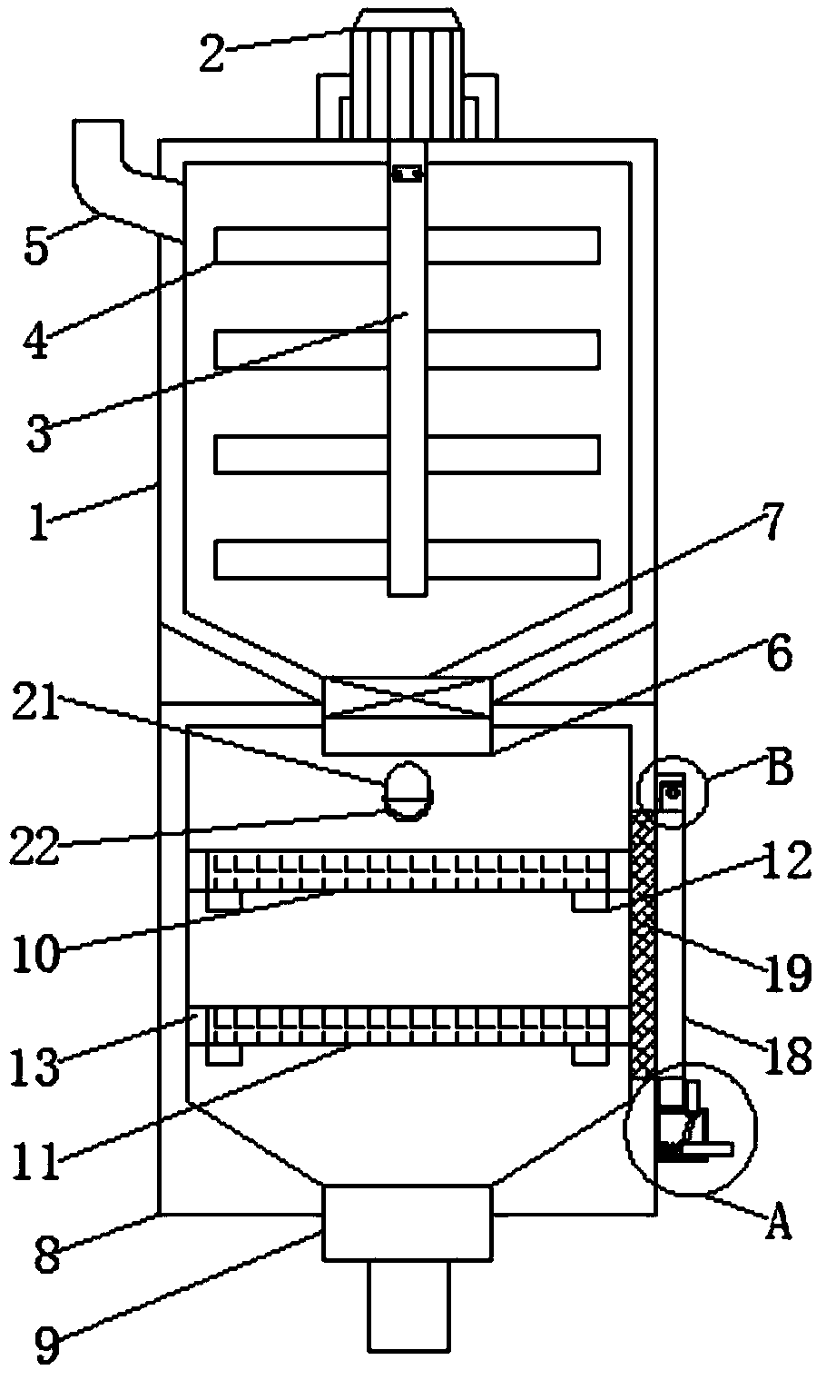 Raw material screening device for ceramic processing