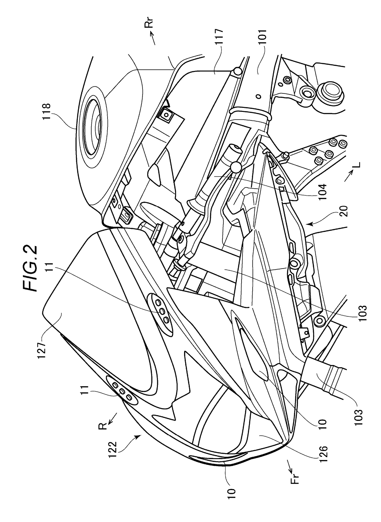 Air intake structure for saddle-ride type vehicle