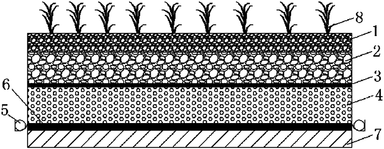 Vegetative sponge type asphalt mixture pavement structure