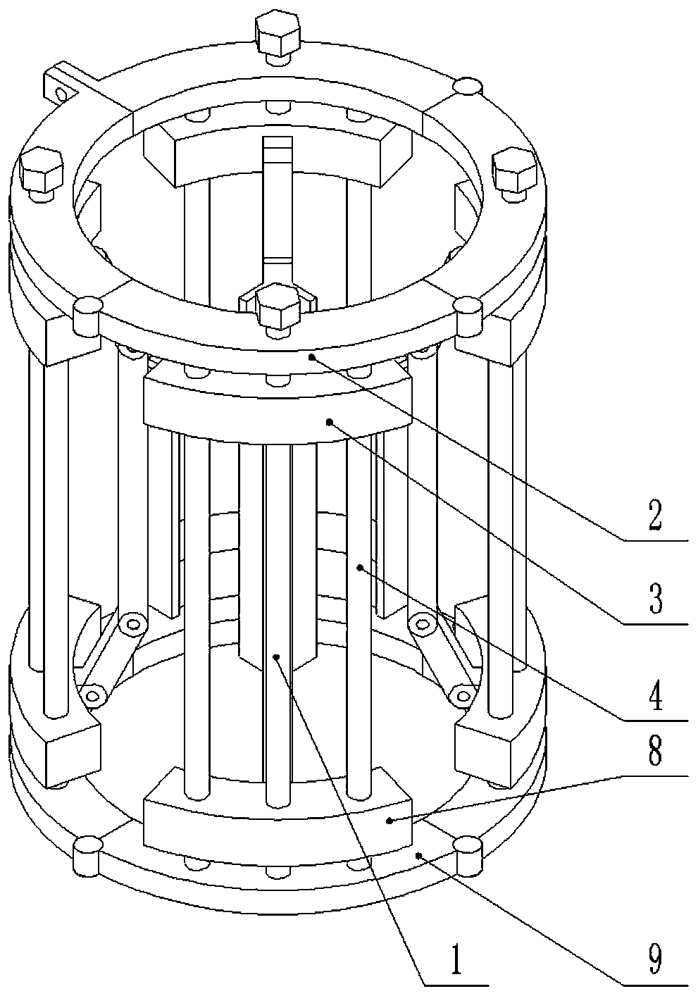 An adjustable electric pole reinforcement device and its application method