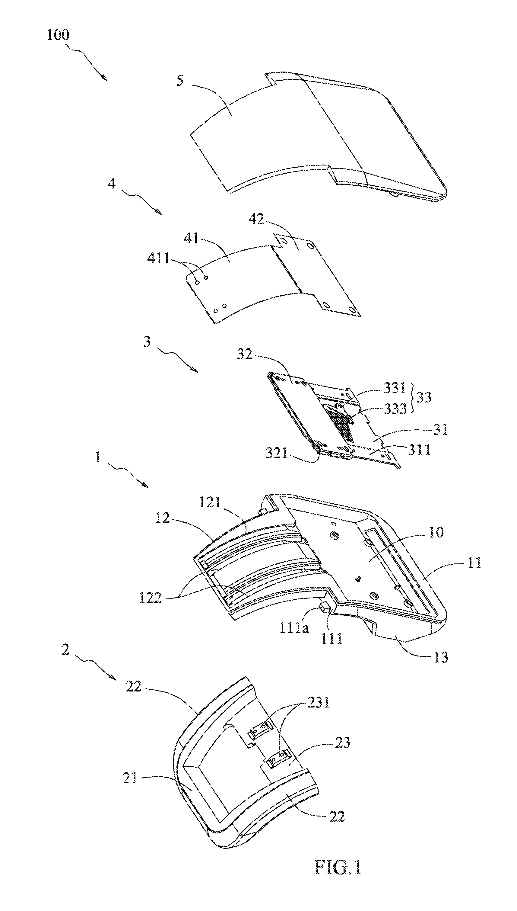 Mouse structure with retracting function