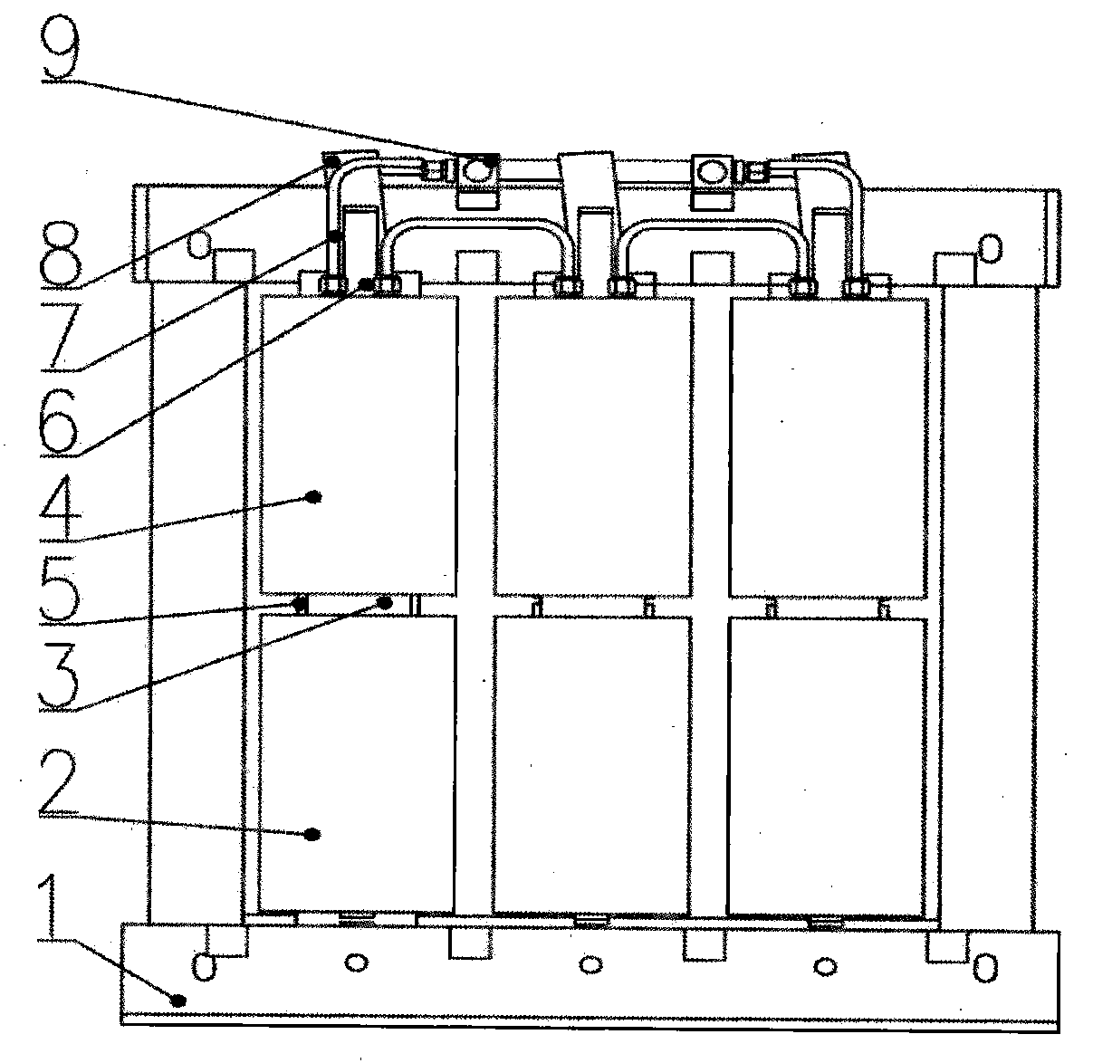 Anti-explosion multiple-winding integrated water route TCR (temperature coefficient of resistance) water-cooling electric reactor