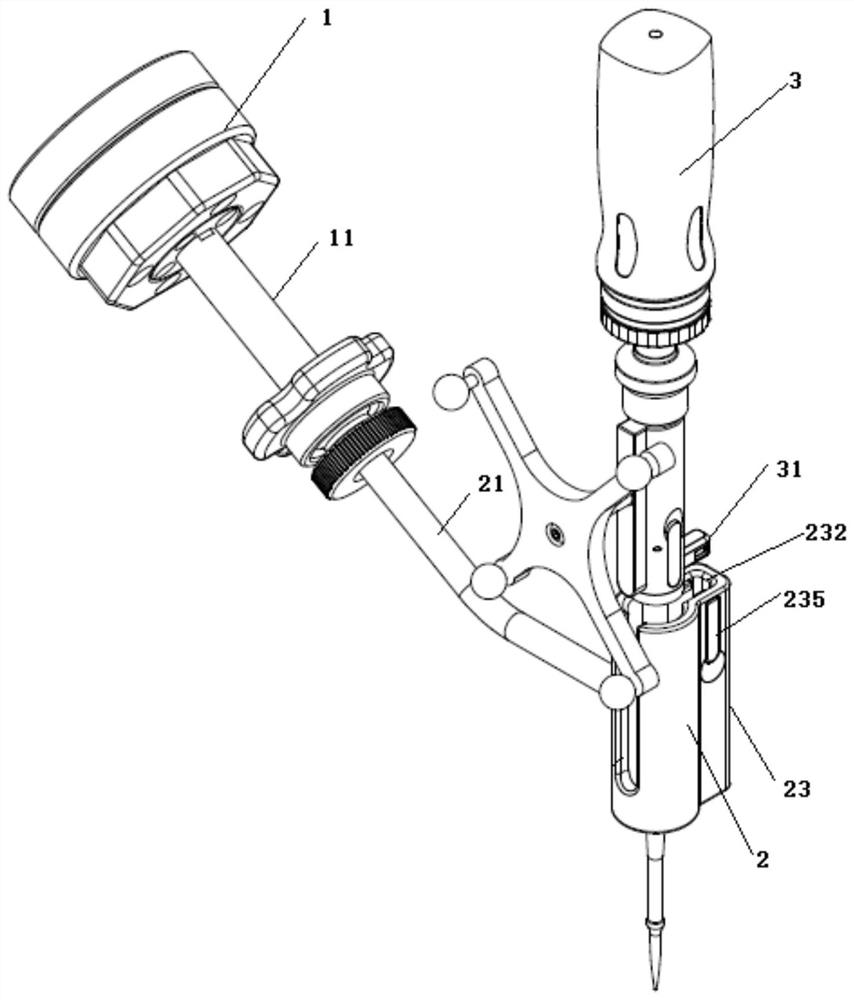A fast-locking detachable surgical mechanical device