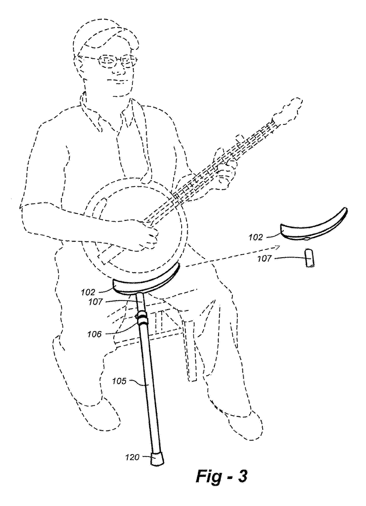 Banjo stand for seated players
