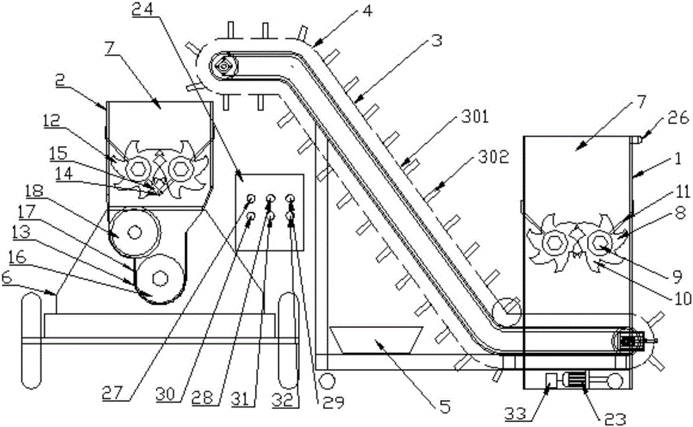 Smashing device and smashing and squeezing integrated device with same