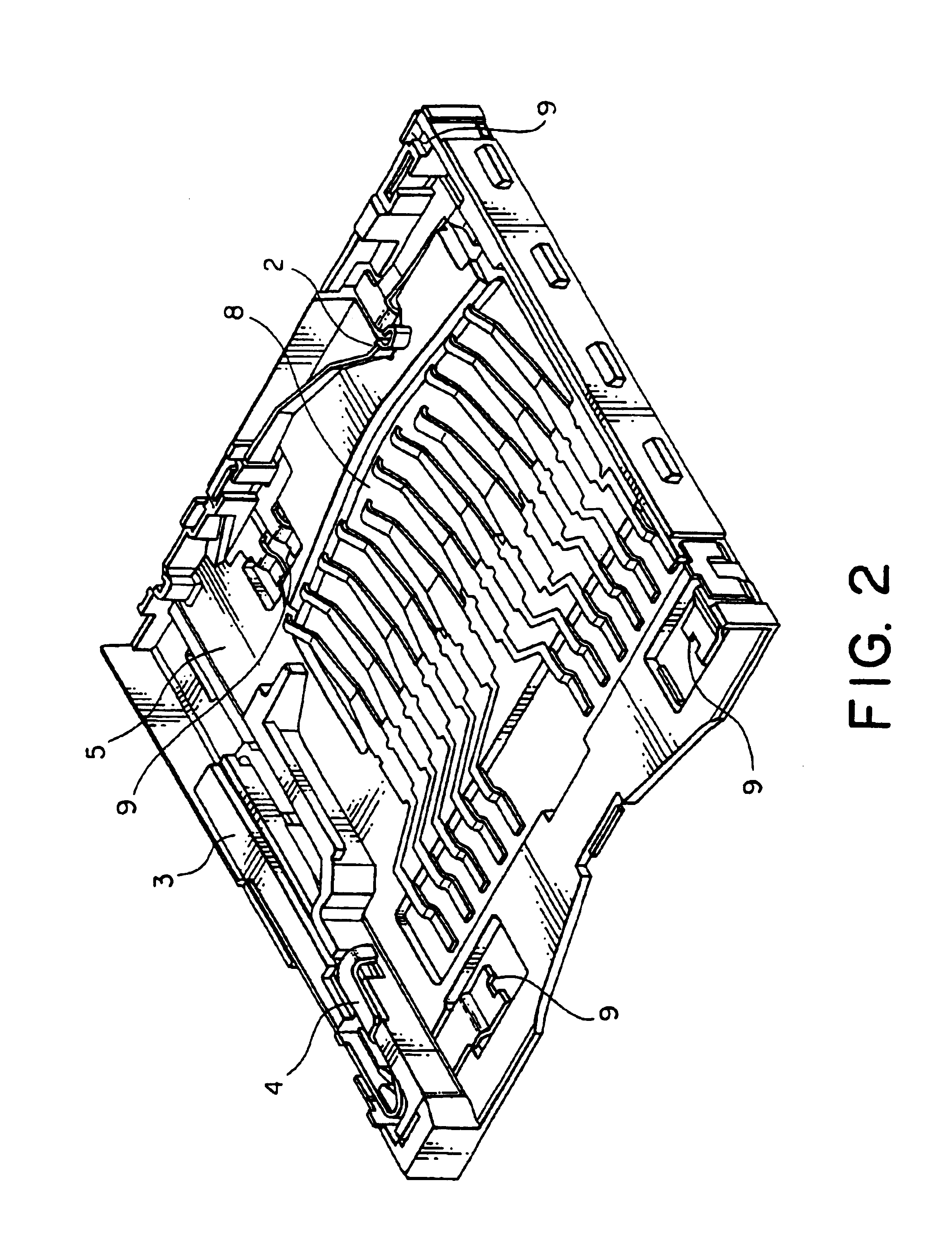 Card connector having an eject lever with a swingable locking member mounted thereto