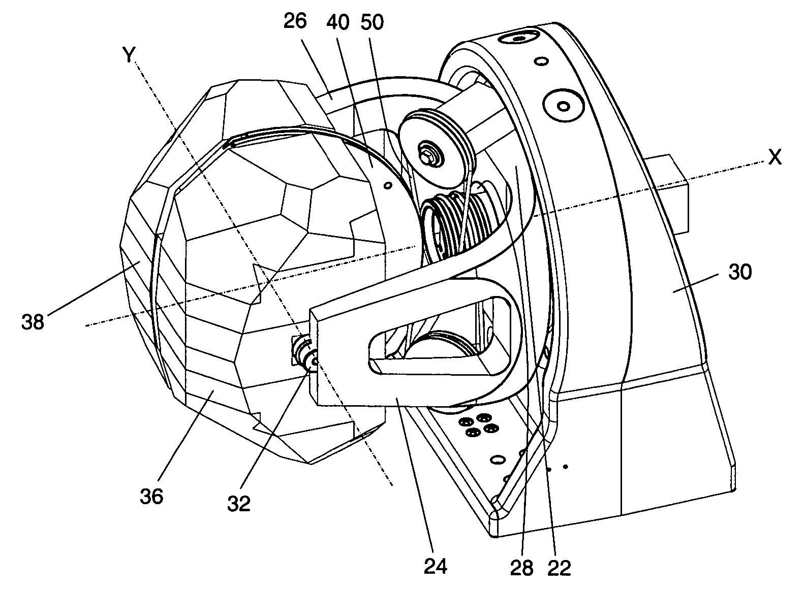 Apparatus for pivotally orienting a projection device