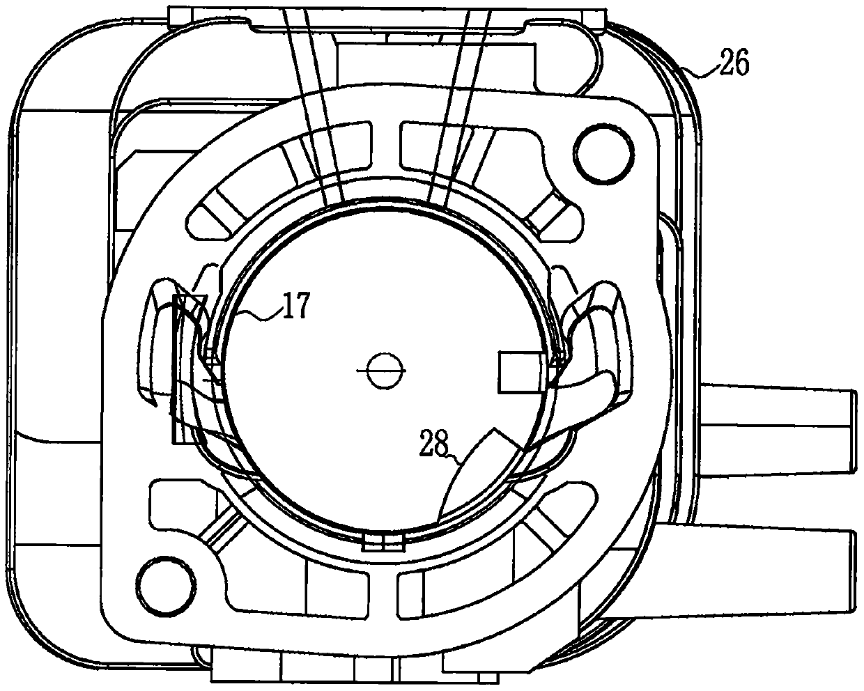 Riding mower with front-mounted steering wheel at mower head