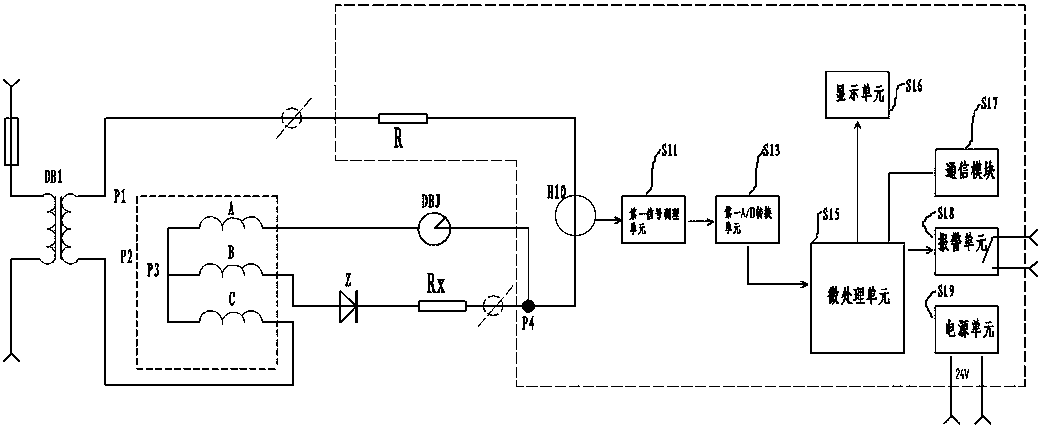 Resistance-capacitance box with AC switch indication circuit operating state monitoring