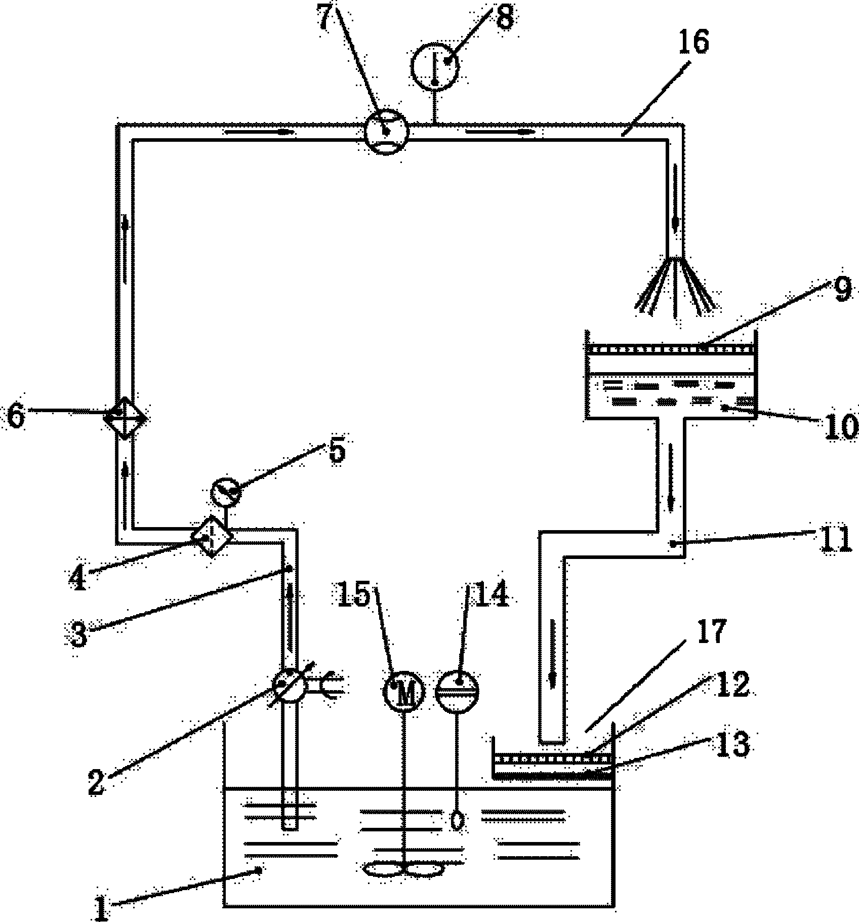 Mortar cyclic utilization device of multi-wire cutting machine