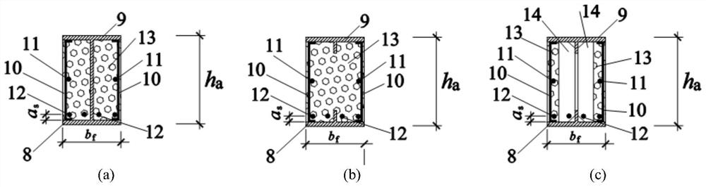 Partially coated honeycomb steel-concrete composite beam and manufacturing method thereof