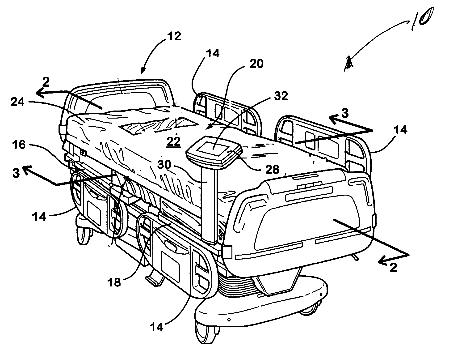 Vibrating patient support apparatus with a spring loaded percussion device