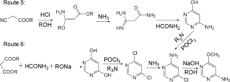 Preparation method for 4-amino-6-alkoxyl pyrimidine compounds