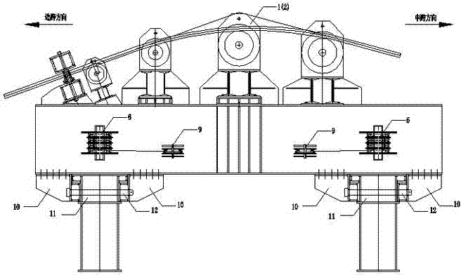 Cable saddle transverse moving system of large-tonnage cable crane and cable saddle transverse moving method