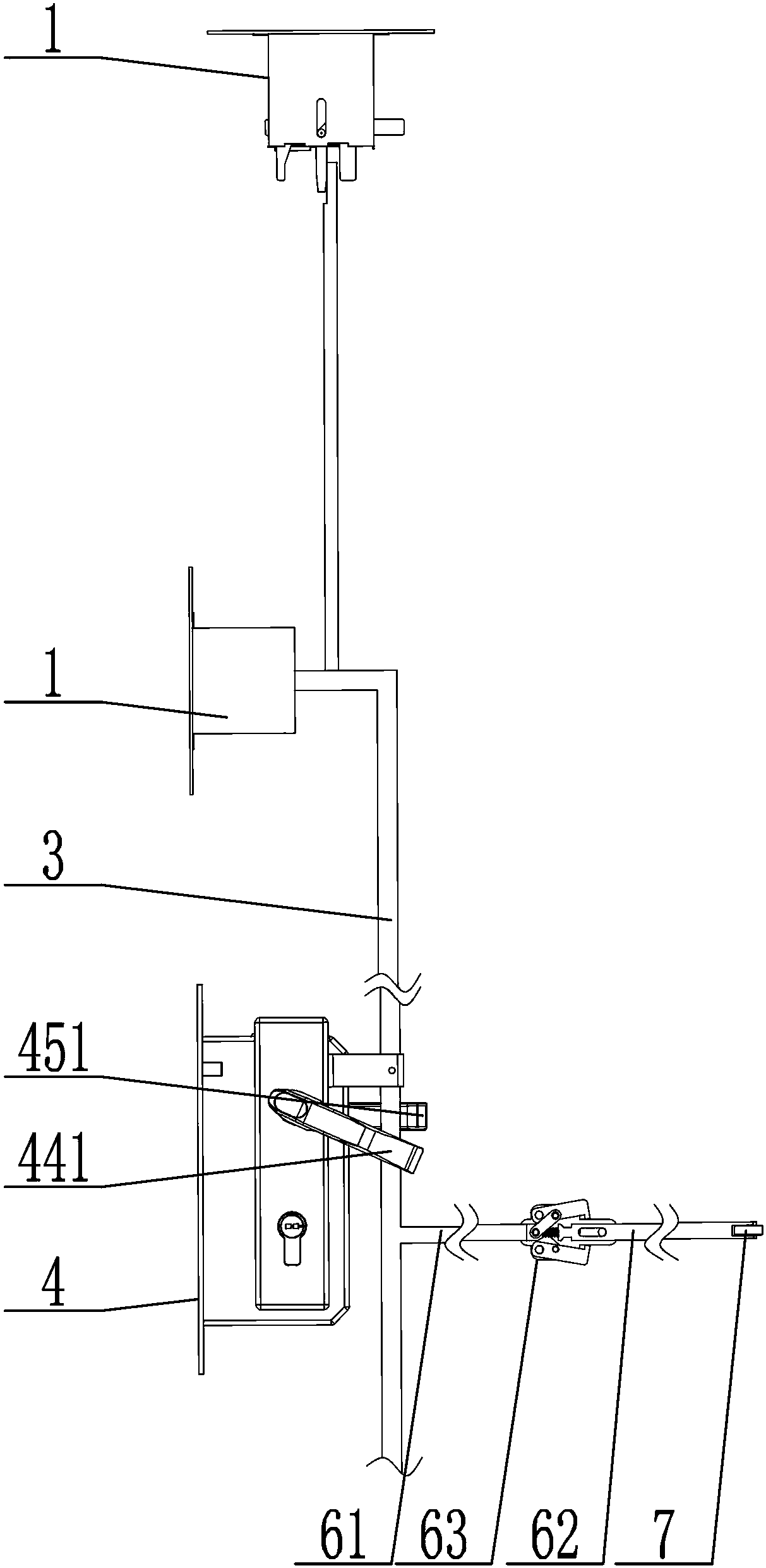 Post-trigger type door leaf linkage structure