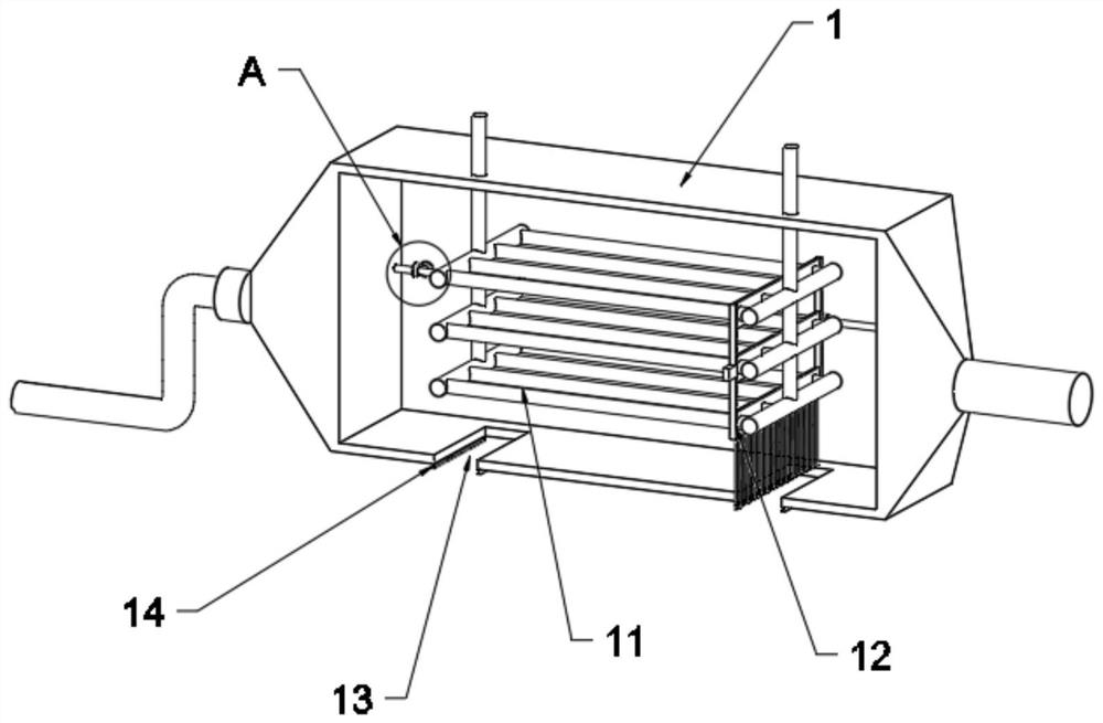 Device for preheating boiler water through boiler chimney smoke