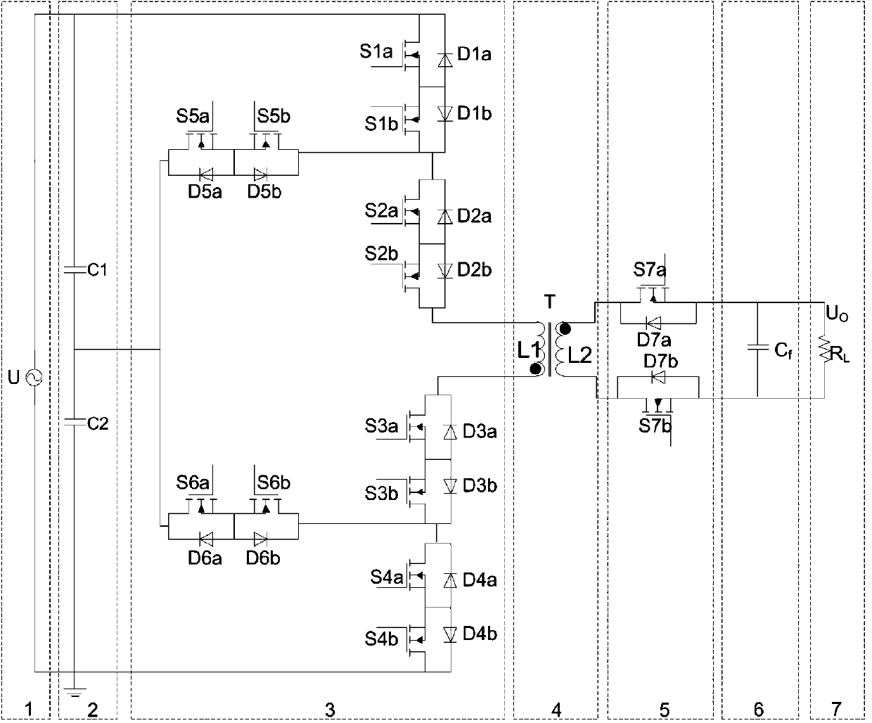 Current source type three-level AC/AC converter