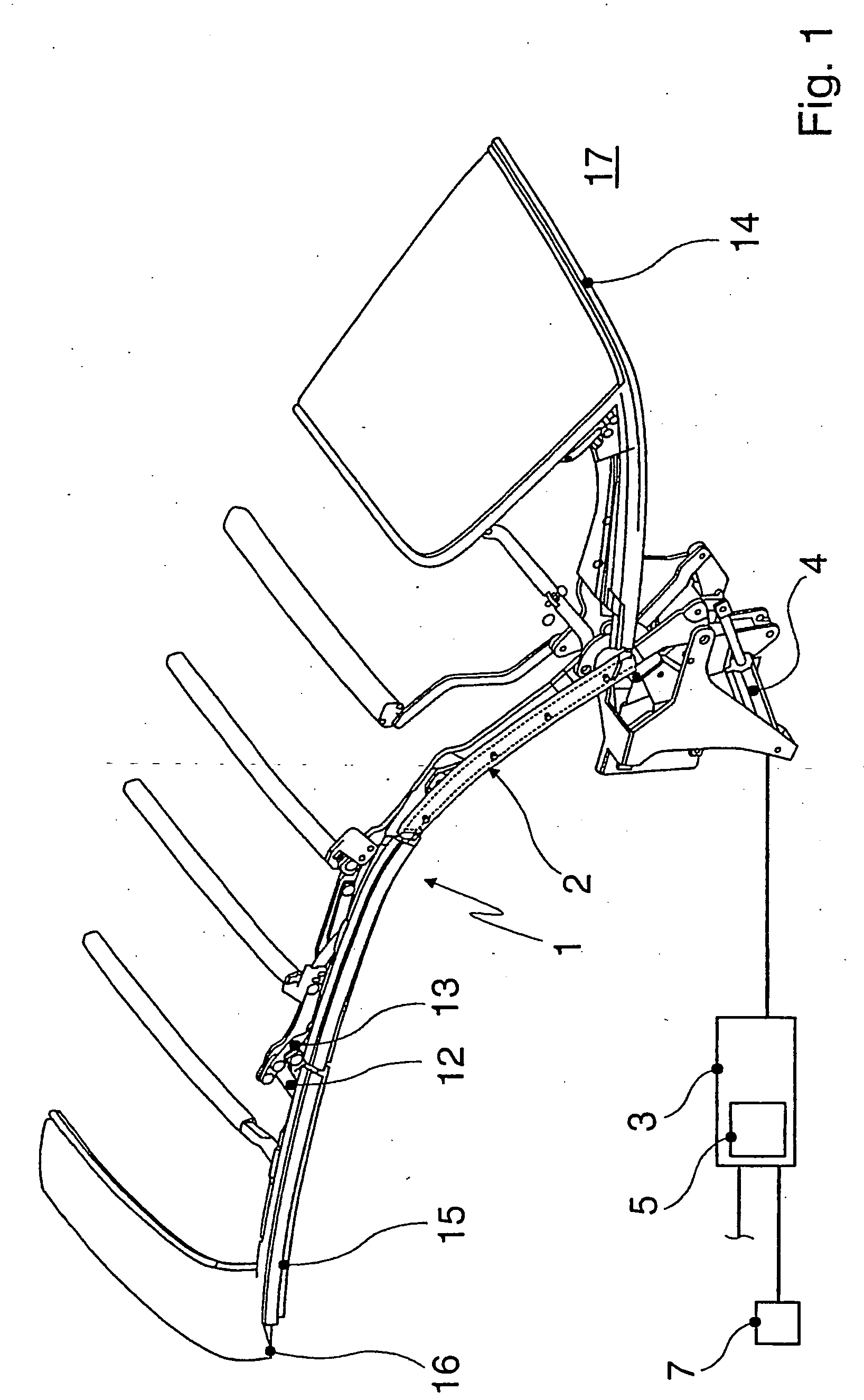 Sensor measuring by capacitance and detection device with capacitive sensors for the detection of a trapping situation