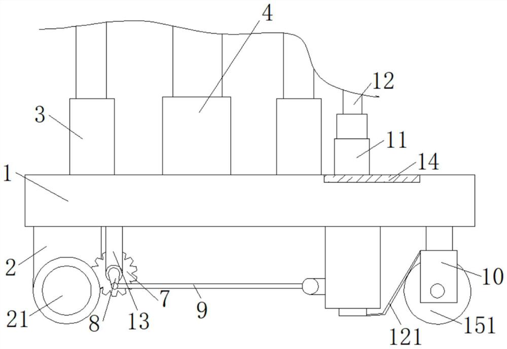 A kind of steering movement adjustment escalator for wall decoration construction