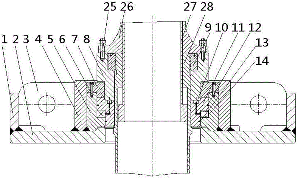 A rotating split riser tensioning ring