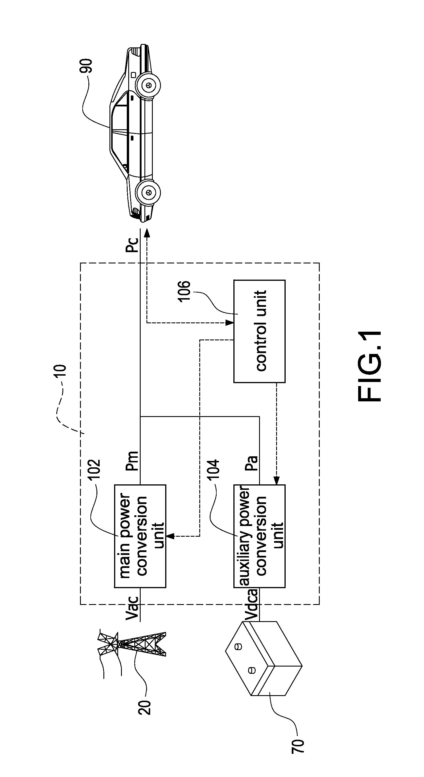 Charging apparatus with dynamical charging power and method of operating the same
