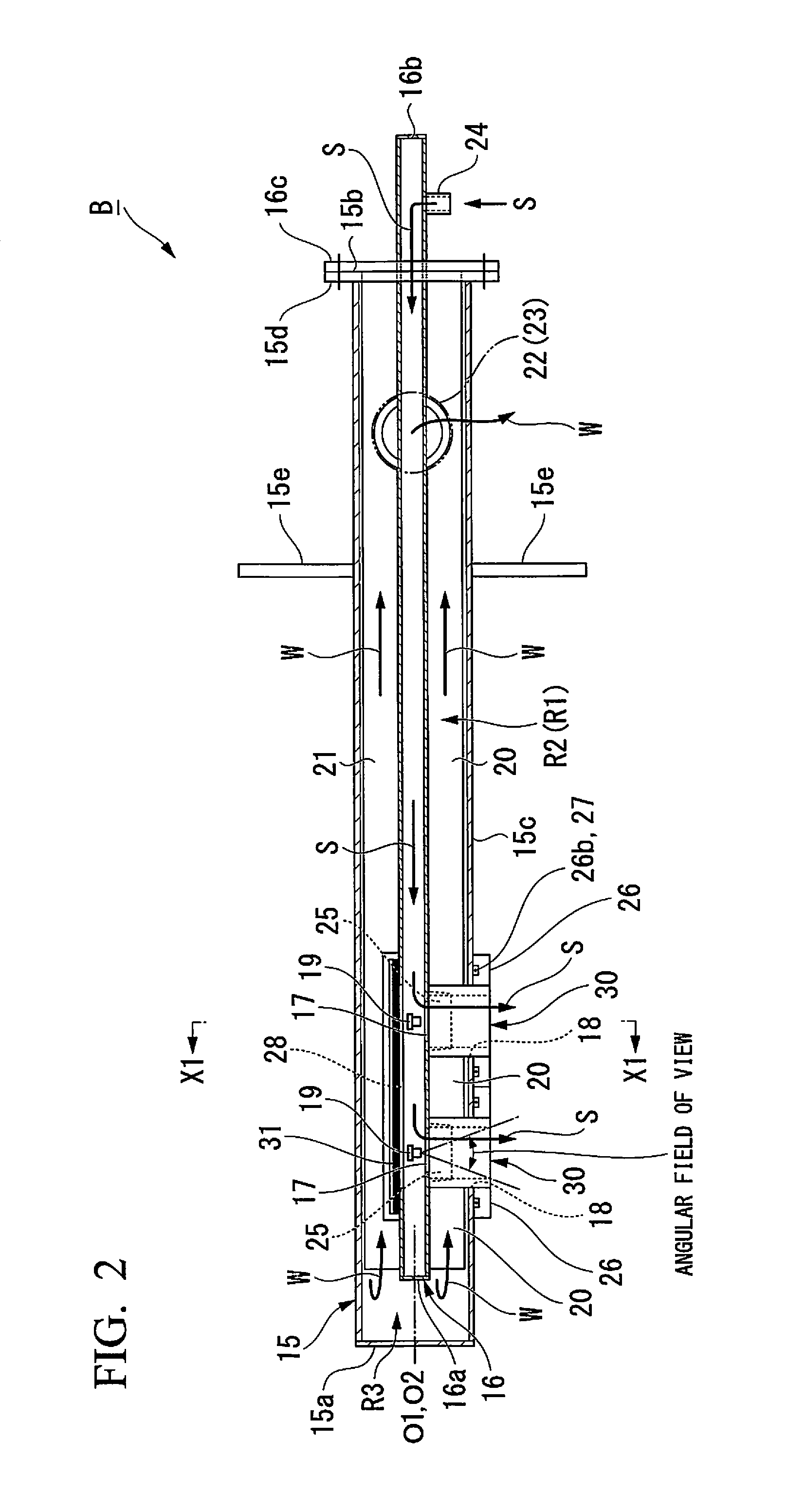 Device for monitoring inside of high-temperature furnace, and system for monitoring inside of high-temperature furnace provided with same