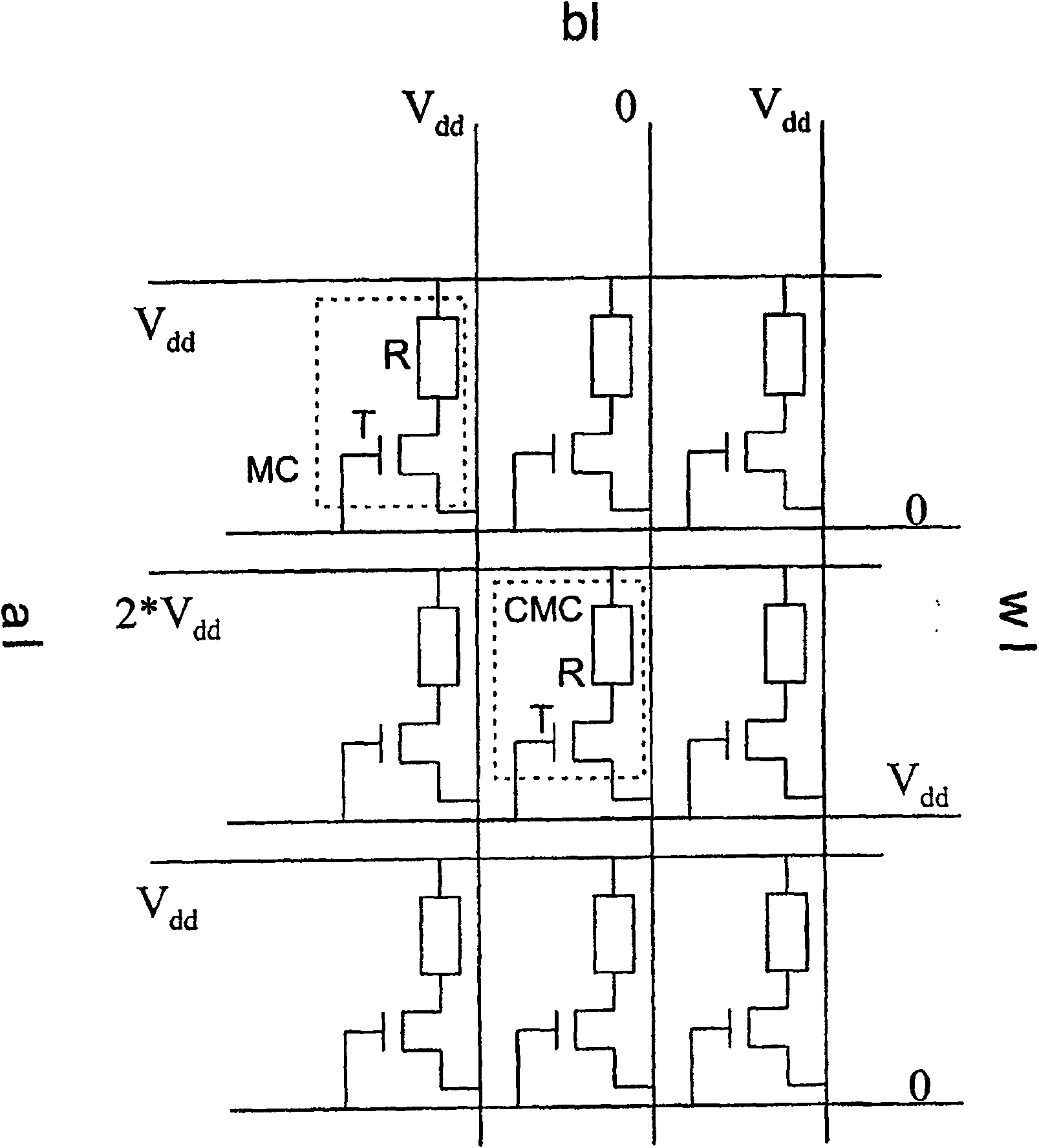 Integrated circuit with memory cells comprising a programmable resistor and method for addressing memory cells comprising a programmable resistor