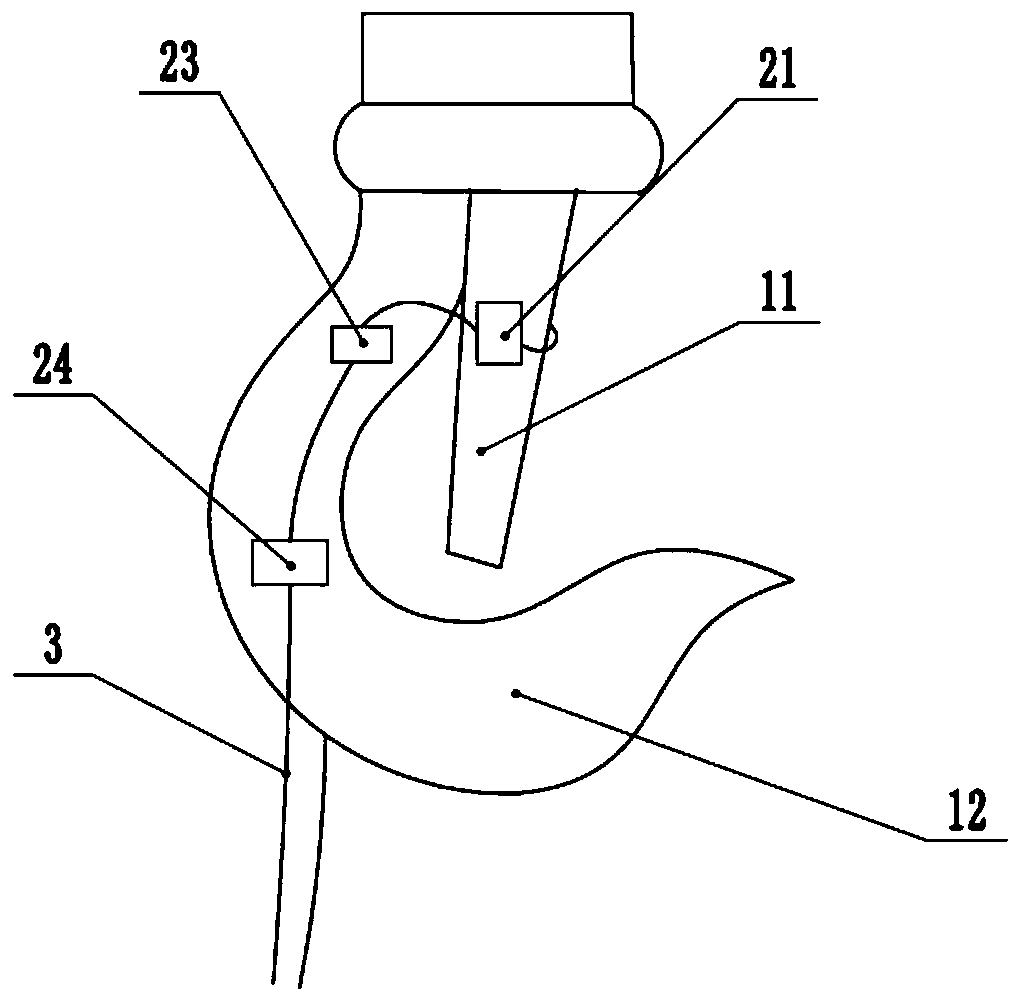 Automatic unhooking device, lifting hook and method