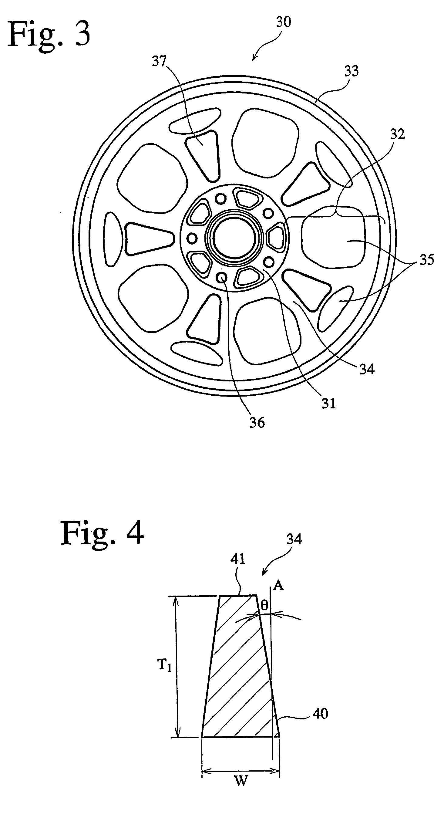 Light alloy wheel for vehicle and method and apparatus for producing same