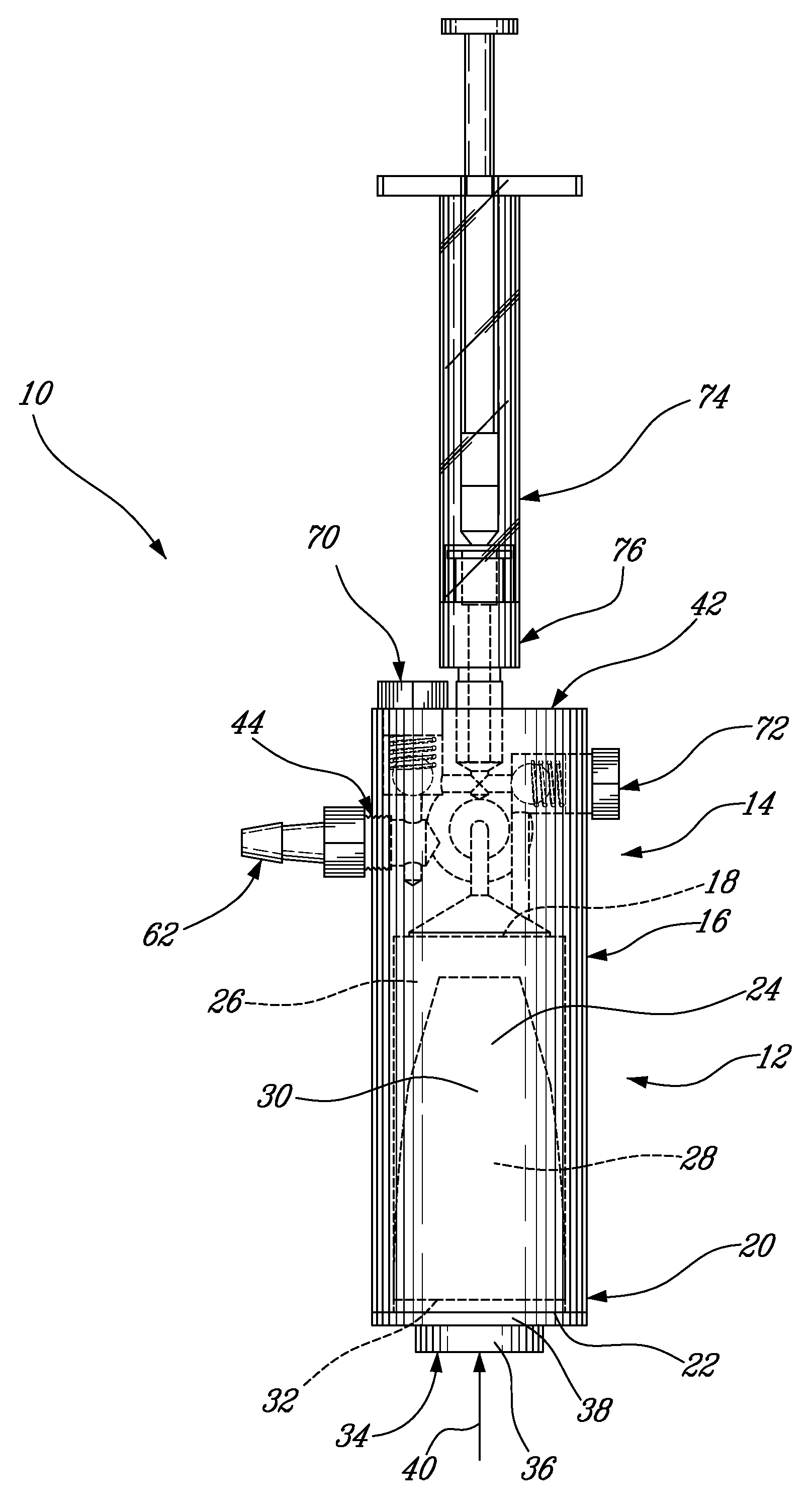 Device for injecting high viscosity material