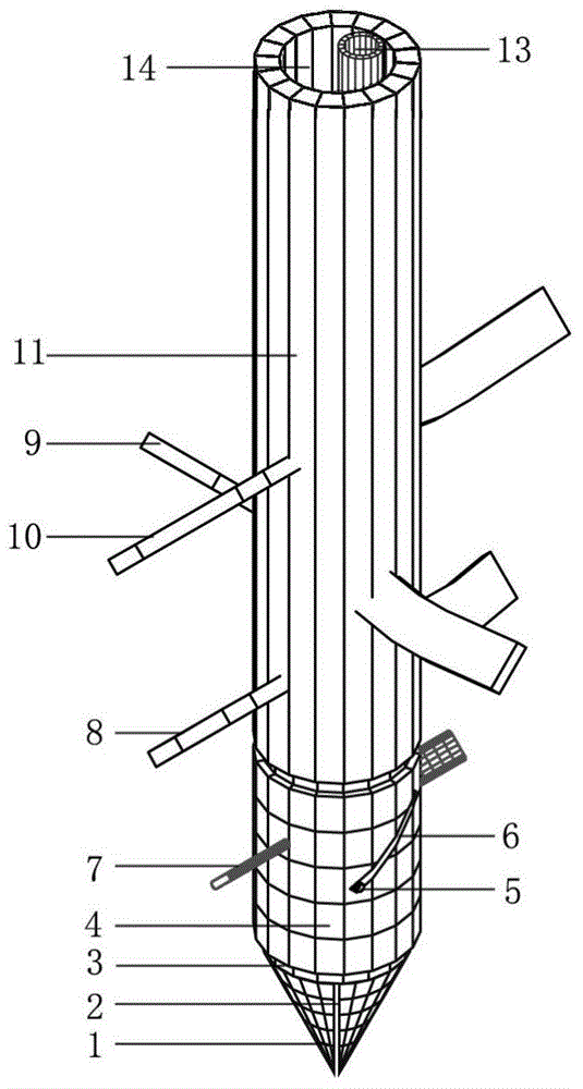 Double-pipeline drill bit for cast-in-place stiffening core composite pile