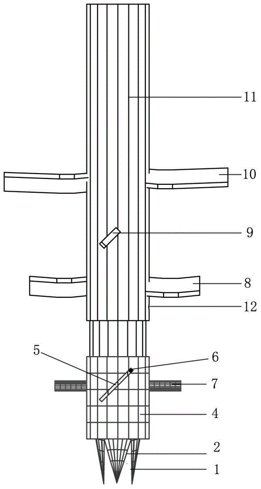 Double-pipeline drill bit for cast-in-place stiffening core composite pile